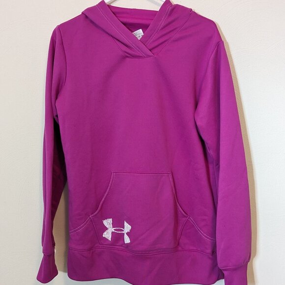 Under Armour Tops - Under Armour Women's Hot Pink Hoodie with Pouch Lightweight Long Sleeve, Large